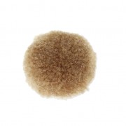 Pompon rond synthétique 2 cm Beige foncé x1