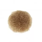 Pompon rond synthétique 2 cm Beige foncé x1