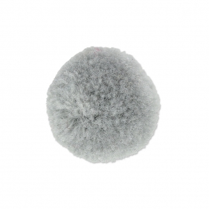 Pompon rond synthétique 2 cm Gris x1