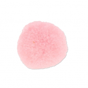 Pompon rond synthétique 2 cm Light Rose x1