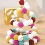 Pompon rond synthétique 2 cm Mint x1