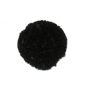 Pompon rond synthétique 2 cm Noir x1