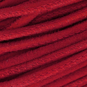 Cordon cuir effet daim avec double couture 3 mm Siam x30cm