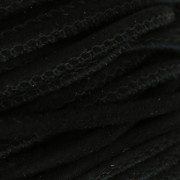 Cordon cuir effet daim avec double couture 3 mm Noir x30cm|raw }}