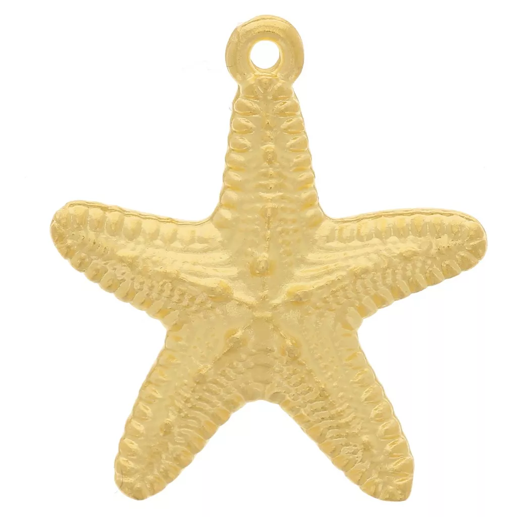 3 Breloques Charms étoile De Mer En Métal Doré - Avec Fermoir, Pour Bracelet Ou Collier, Neuf