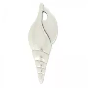 Pendentif coquillage 33 mm Placage Argent fin vieilli x1