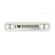 Intercalaire pour bracelet I love sunshine 36x7 mm Placage Argent fin vieilli x1