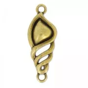 Intercalaire coquillage 2 anneaux 21x10 mm bronze x1