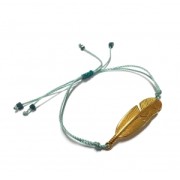 Intercalaire plume pour bracelet  45x11 mm Placage Argent fin vieilli x1