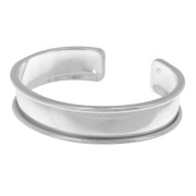 Bracelet Eco en laiton 15 mm avec rebord courbé - Argenté x1|raw }}