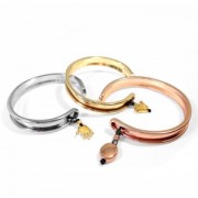 Bracelet Eco en laiton avec rebord courbé 10 mm - Argenté x1