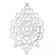 Intercalaire/Chandelier ajouré 3 anneaux 53 mm argenté satiné x1