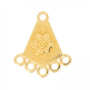 Intercalaire/Chandelier motif fleur 5 anneaux 23 mm Doré à l'or fin x1|raw }}