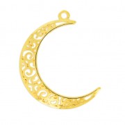 Pendentif demi-lune ajourée 39 mm Doré à l'or fin x1|raw }}