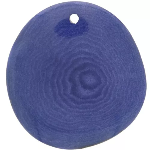 Fine tranche de Tagua 25-35 mm Bleu x1