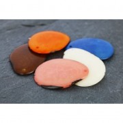 Fine tranche de Tagua 35-45 mm Bleu x1