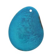 Fine tranche de Tagua 35-45 mm Bleu Azur x1