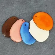 Fine tranche de Tagua 35-45 mm Vert x1