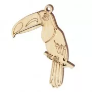 Pendentif Toucan 54x41 mm en bois Naturel x1