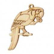 Pendentif Perroquet 51x40 mm en bois Naturel x1|raw }}