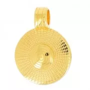 Pendentif rond spirale 31 mm Doré à l'or fin x1