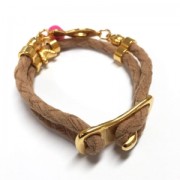 Fermoir rectangulaire 34x17 mm pour cordon 5 mm Doré à l'or fin x1