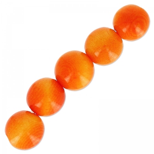 Perles rondes de Tagua 5 mm Orange x 8