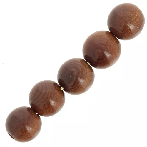 Perles rondes de Tagua 5 mm Marron x 8