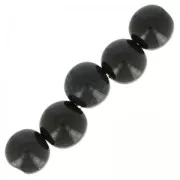 Perles rondes de Tagua 5 mm Noir x 8