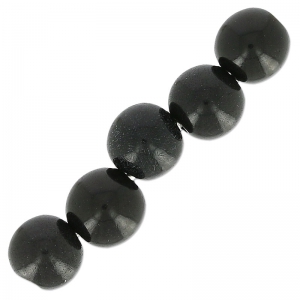 Perles rondes de Tagua 5 mm Noir x 8