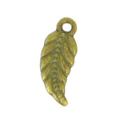 Breloque feuille17.5x7 mm bronze x1