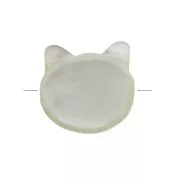 Perle tête de chat en Nacre 10 mm Gris irisé x1