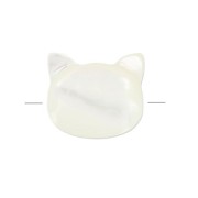 Perle tête de chat en Nacre 9 mm x1