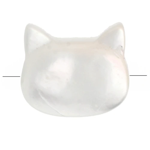 Perle tête de chat 10 mm - Nacre x1