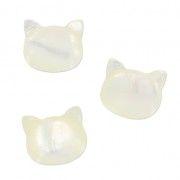 Perle tête de chat 10 mm - Nacre x1