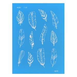 Silk Screen Moiko pour Pâte polymère 74x105 mm - Motif plumes 7.09