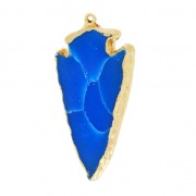 Pendentif pointe de flèche imitation Lapis Lazuli 63 mm doré/Bleu x1|raw }}