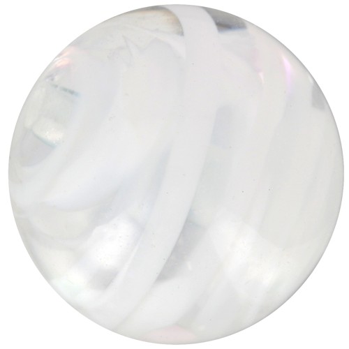 Ronde Murano 10 mm striée Blanc x1