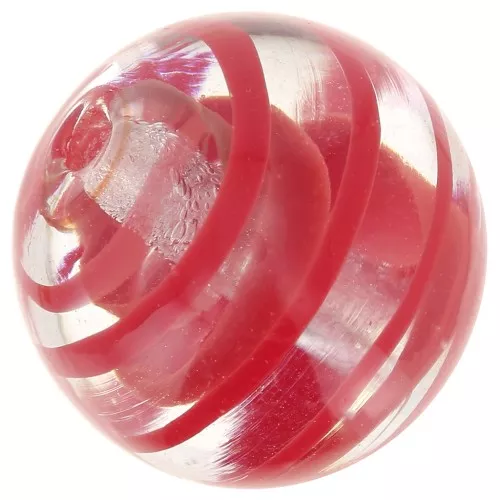 Ronde Murano 12 mm striée Rouge x1