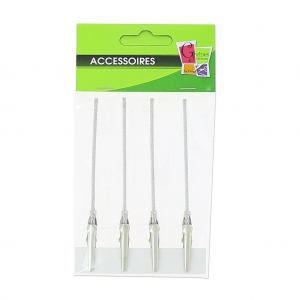 Pinces Croco 10 cm rhodié x4