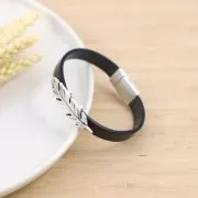 Fermoir aimanté motif écailles 22x13 mm pour lacet 10 mm bronze x1