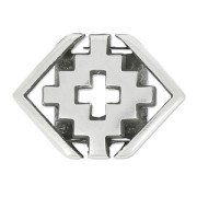 Poussoir motif croix géométrique 13x18 mm pour lacet 10 mm Placage Argent fin vieilli|raw }}