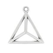Breloque Triangle 3D 17 mm Placage Argent fin vieilli x1|raw }}