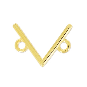 Intercalaire chevron 2 anneaux 13.5 mm Doré à l'or fin x1
