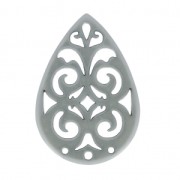 Intercalaire goutte 3 trous pour boucles d'oreilles 40 mm Gris x1