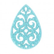 Intercalaire goutte 3 trous lézard pour boucles d'oreilles 40 mm Bleu C. x1|raw }}