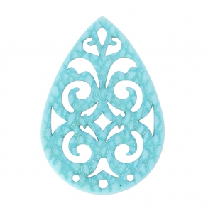 Intercalaire goutte 3 trous lézard pour boucles d'oreilles 40 mm Bleu C. x1