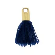 Pompon imitation coton 15-20 mm Bleu Marine/doré