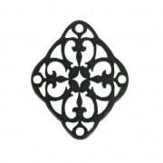 Intercalaire losange 3 trous pour boucles d'oreilles 40 mm Noir x1|raw }}