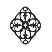 Intercalaire losange 3 trous pour boucles d'oreilles 40 mm Noir x1